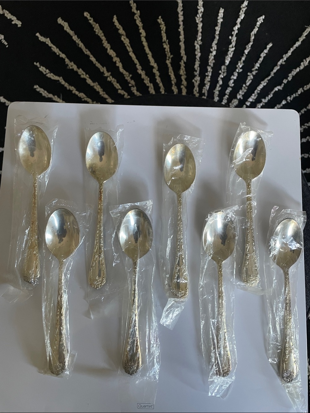 Vintage Enchanted Rose Pattern Soup Spoons- WM. Rogers & Son-Set of 8